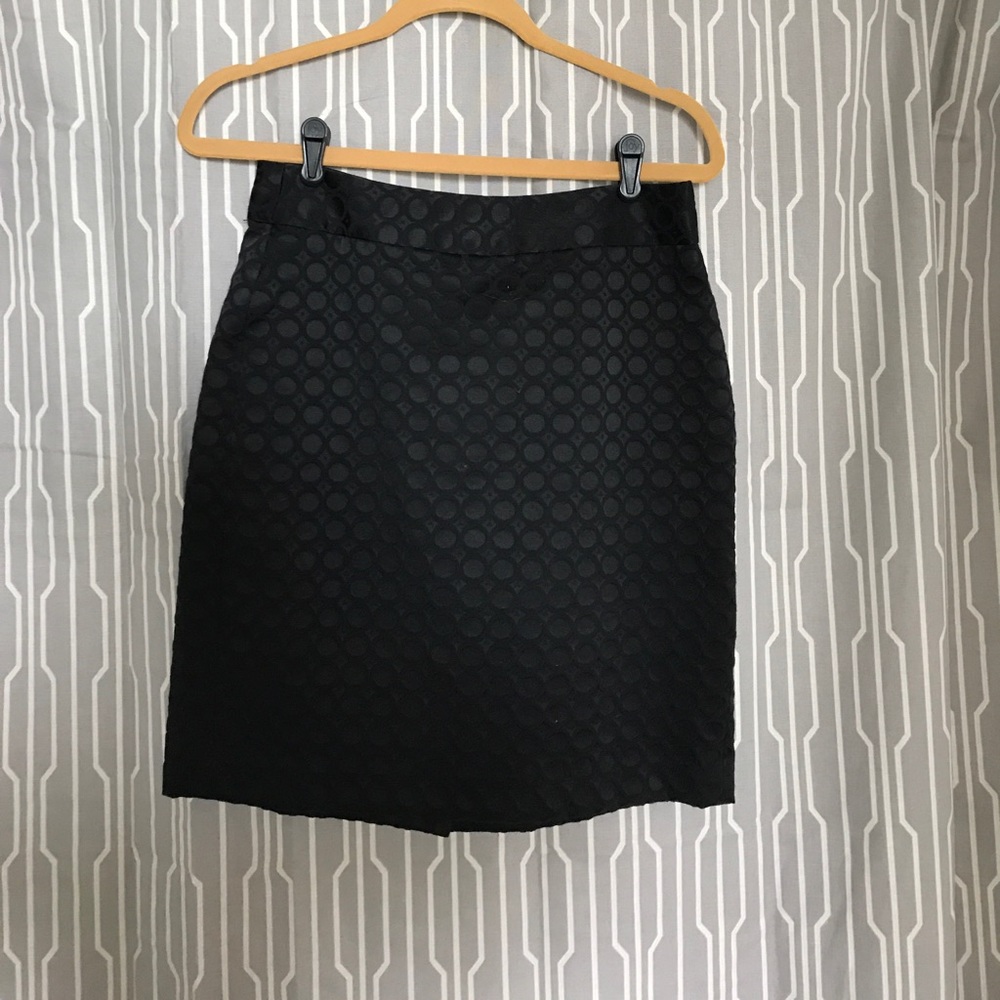 Banana Republic Black Geometric Circle Jacquard Textured Pencil Skirt Size 4